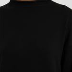 Black Stand Collar Basic Women's Sweater