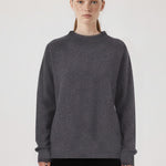 Dark Gray Crew Neck Basic Women's Sweater