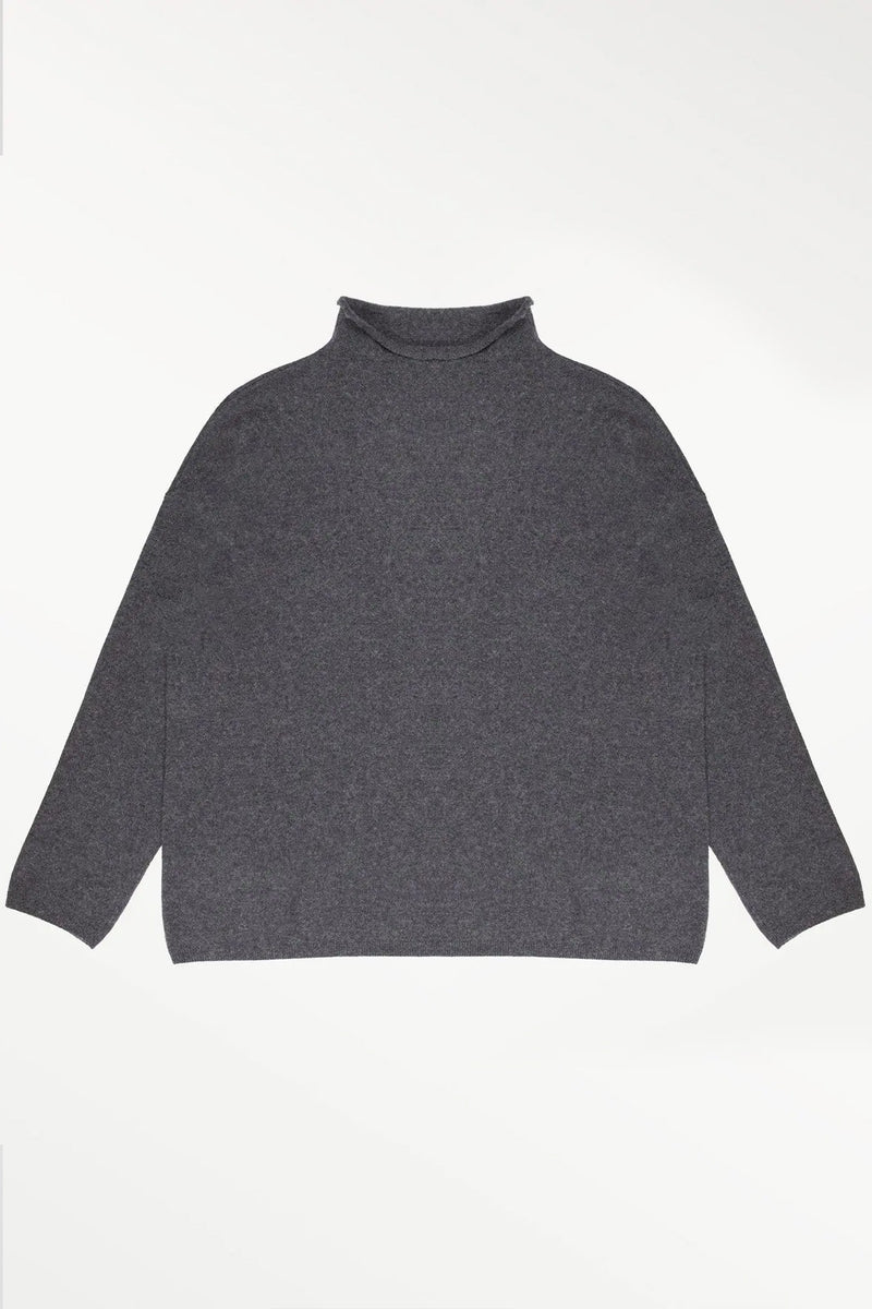 Dark Gray Crew Neck Basic Women's Sweater