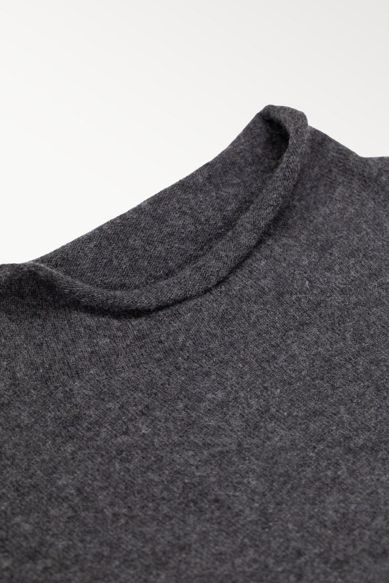 Dark Gray Crew Neck Basic Women's Sweater