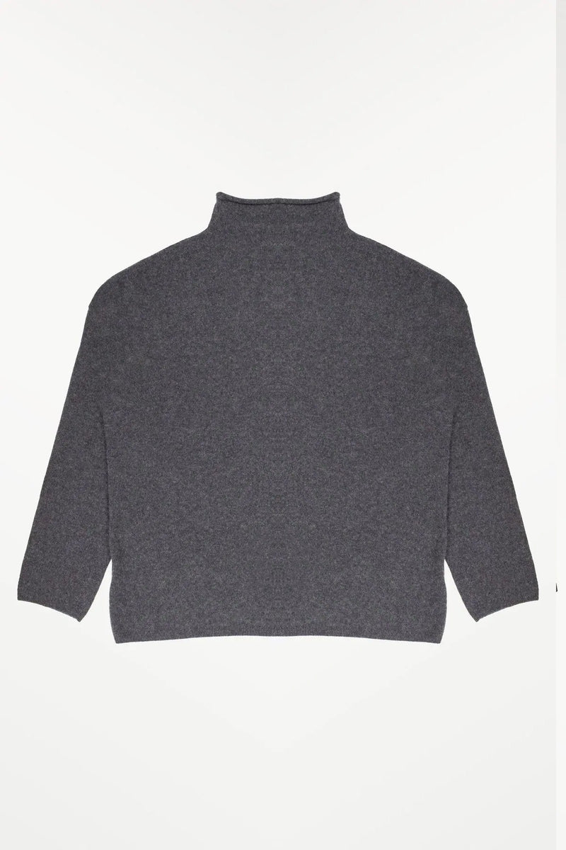 Dark Gray Crew Neck Basic Women's Sweater