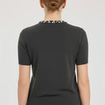 Dark Gray Stone and Beaded Women's Sweater