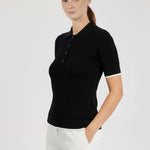 Black Ecru Texture Patterned Women's Sweater