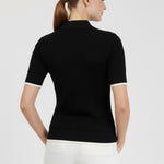 Black Ecru Texture Patterned Women's Sweater