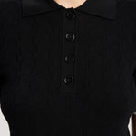 Black Ecru Texture Patterned Women's Sweater