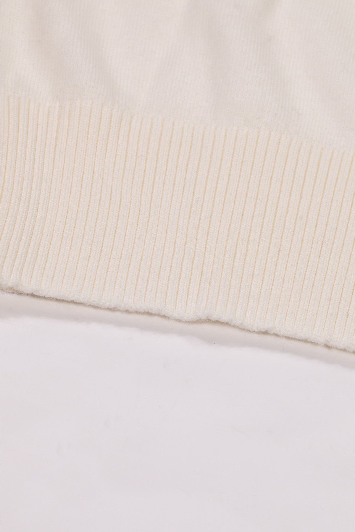 Women's Sweater with Ivory Collar and Pearl Details