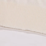 Women's Sweater with Ivory Collar and Pearl Details