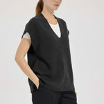 Dark Gray V-Neck Women's Sweater