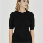 Women's Black Knit Pattern Sweater