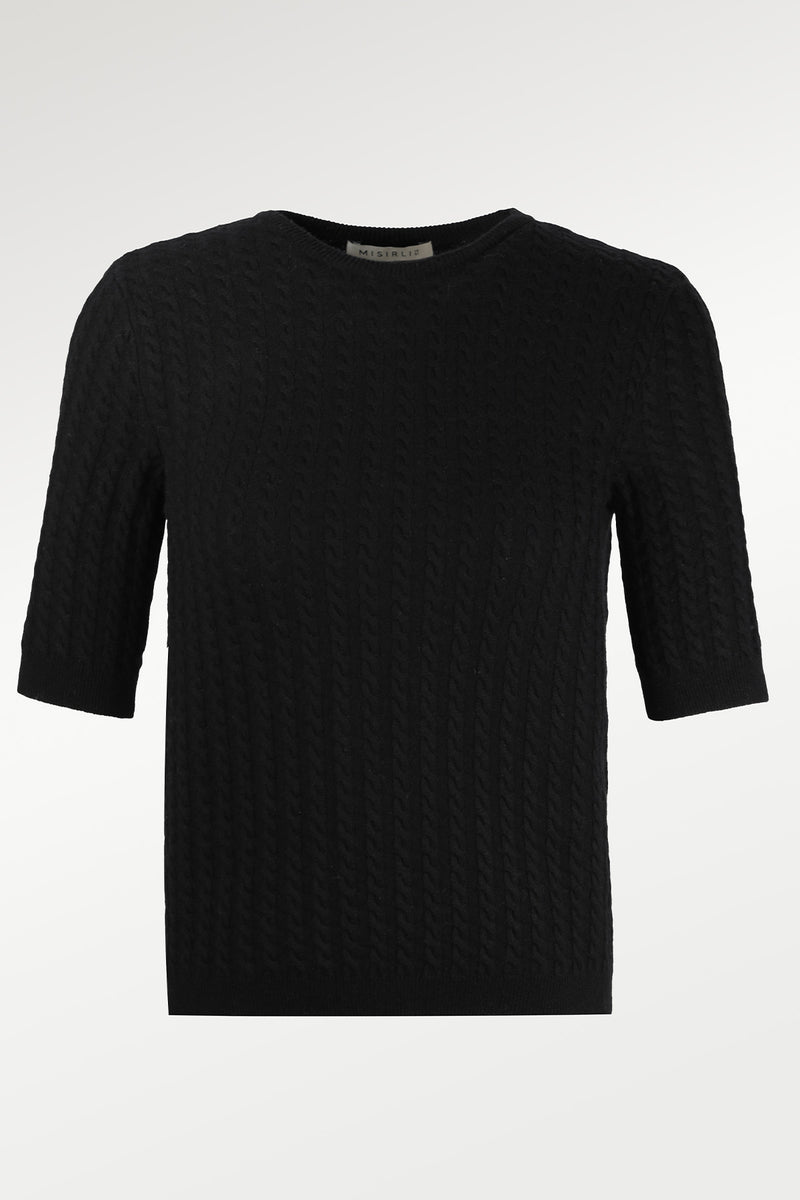 Women's Black Knit Pattern Sweater