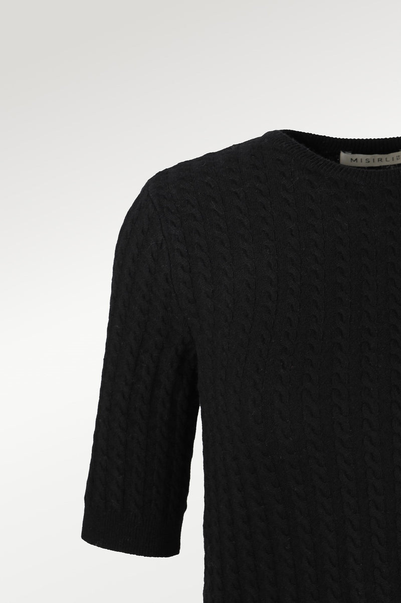 Women's Black Knit Pattern Sweater