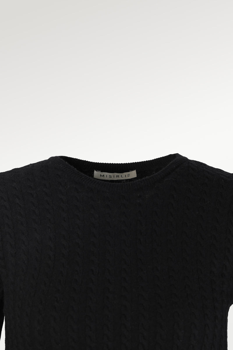 Women's Black Knit Pattern Sweater