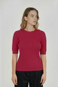 Women's Sweater with Purple Knit Pattern