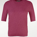 Women's Sweater with Purple Knit Pattern