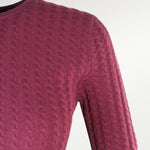 Women's Sweater with Purple Knit Pattern