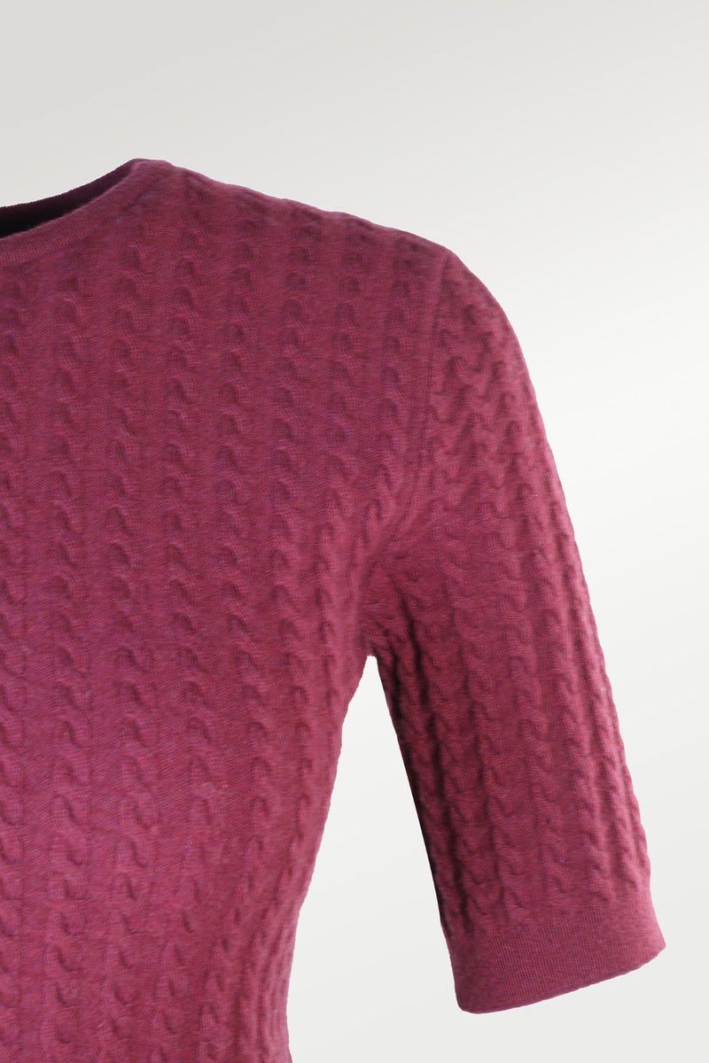 Women's Sweater with Purple Knit Pattern