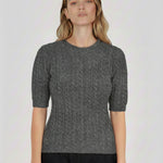 Women's Sweater with Dark Gray Knit Pattern