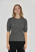 Women's Sweater with Dark Gray Knit Pattern