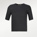 Women's Sweater with Dark Gray Knit Pattern