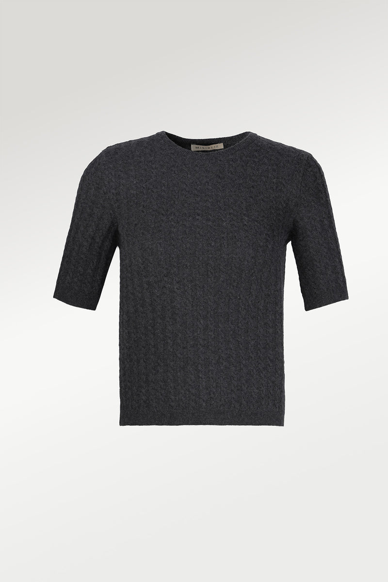 Women's Sweater with Dark Gray Knit Pattern