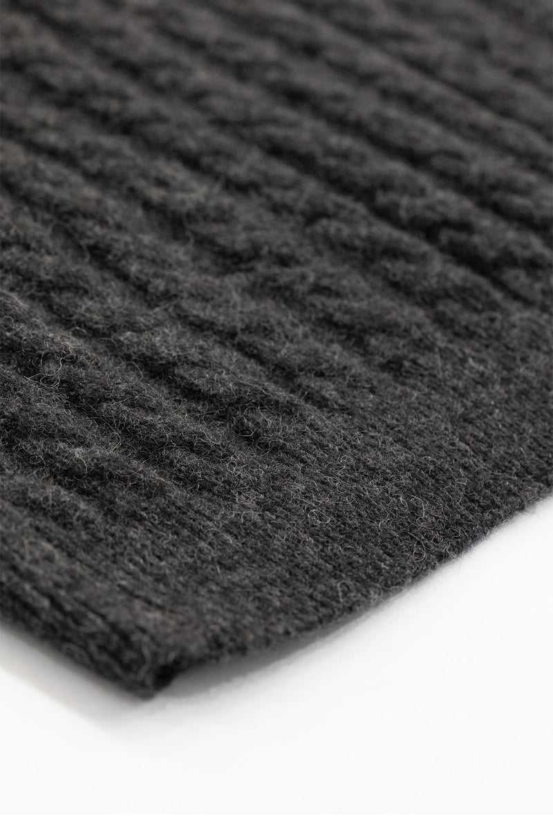 Women's Sweater with Dark Gray Knit Pattern