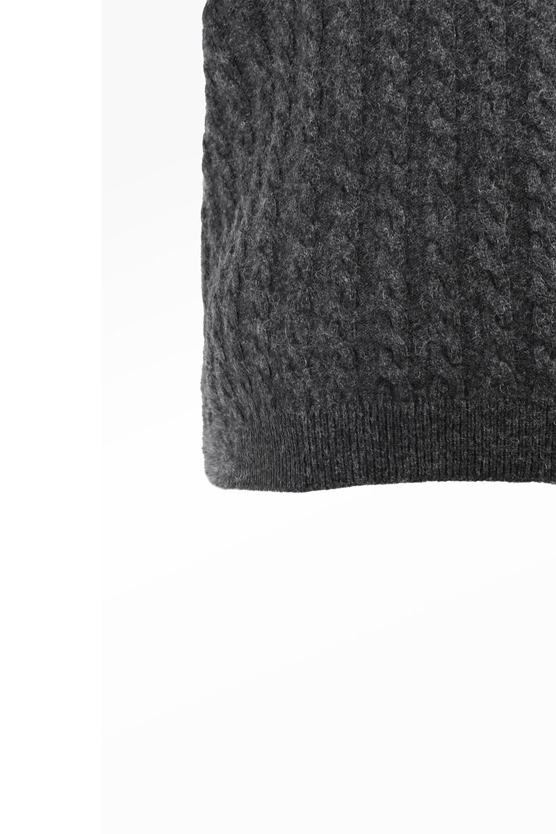 Women's Sweater with Dark Gray Knit Pattern