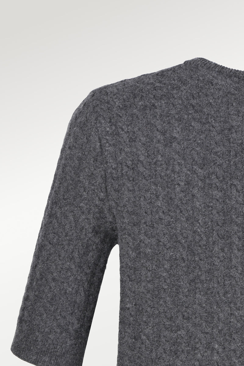 Women's Sweater with Dark Gray Knit Pattern