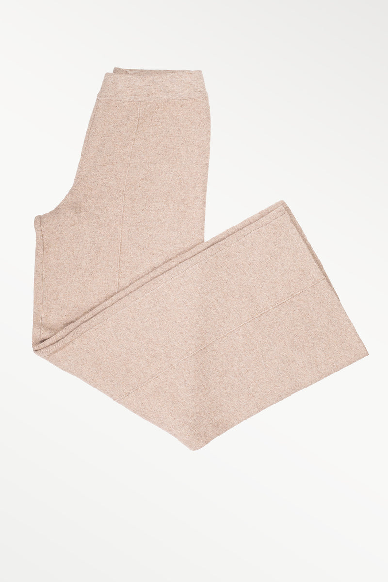 Camel Ribbed Wideleg Women's Pants