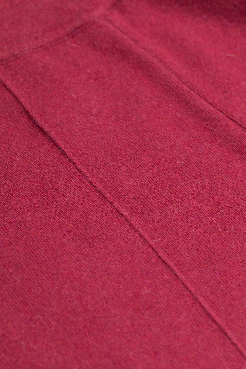 Women's Wide-Leg Ribbed Trousers in Burgundy