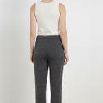 Dark Gray Ribbed Wide-Leg Women's Pants