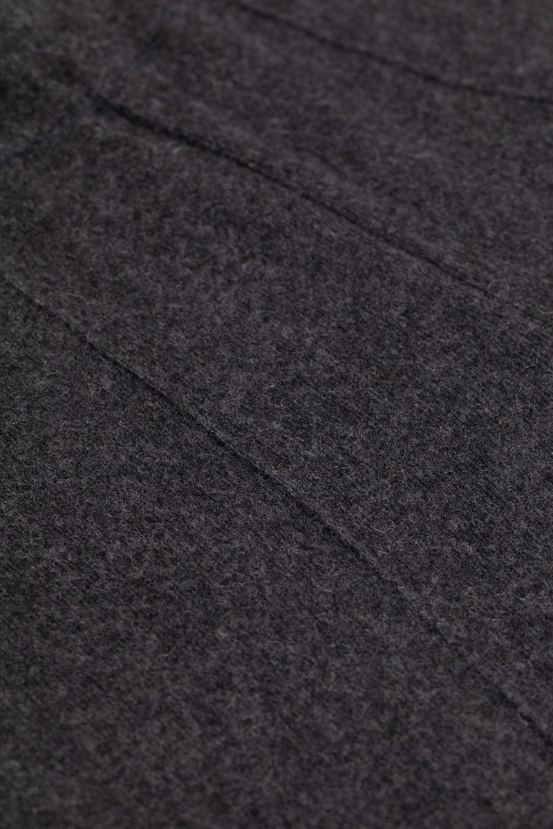 Dark Gray Ribbed Wide-Leg Women's Pants