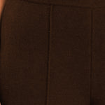 Brown Ribbed Wide Leg Women's Pants