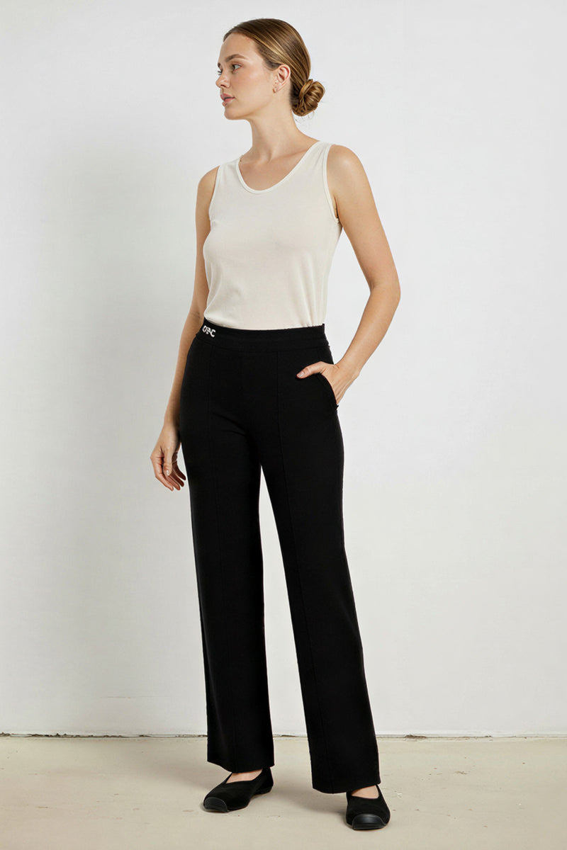 Dark Gray Chain Accessory Women's Trousers