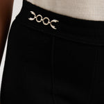 Dark Gray Chain Accessory Women's Trousers