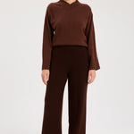 Brown Wide Leg Women's Pants