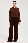 Brown Wide Leg Women's Pants