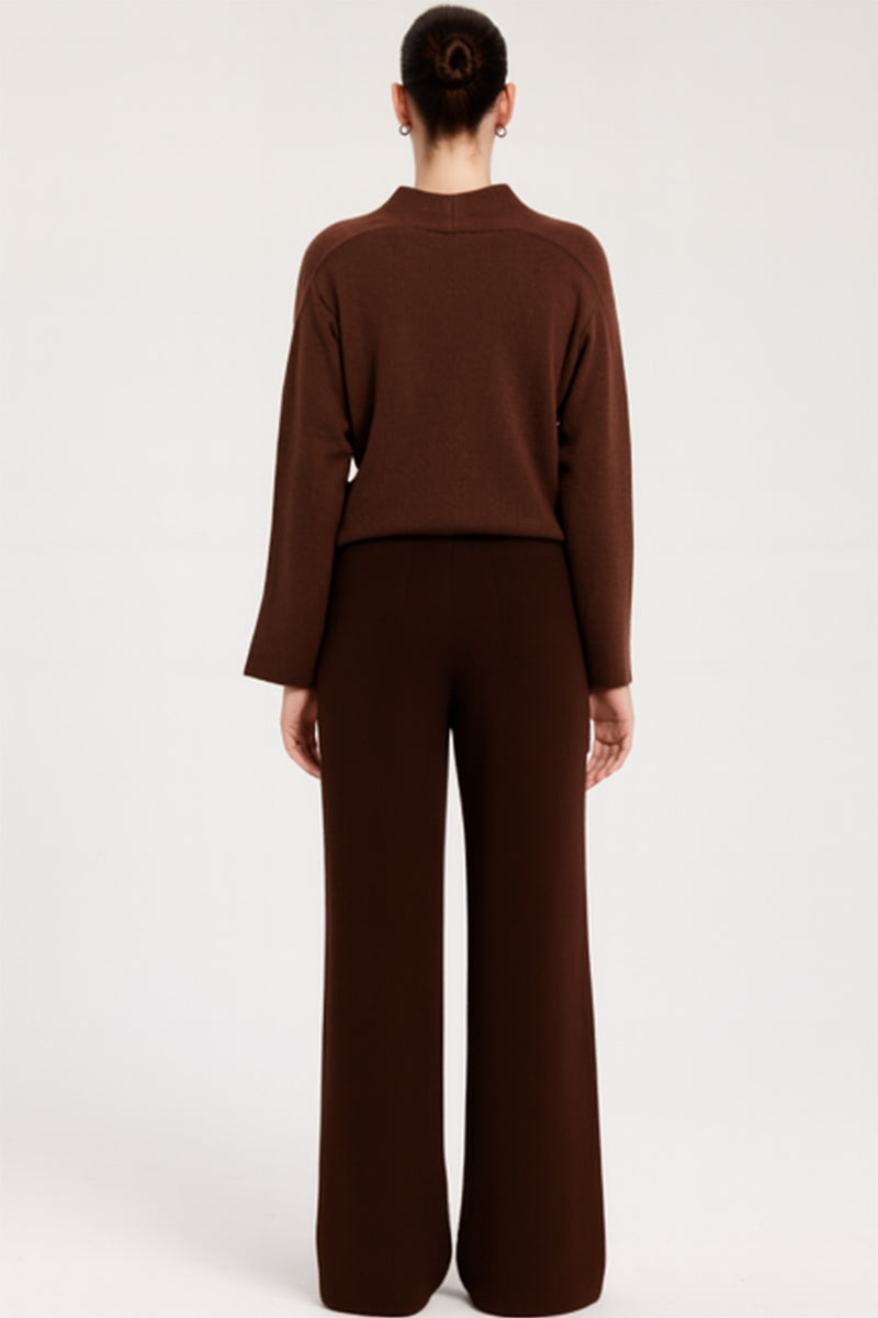 Brown Wide Leg Women's Pants
