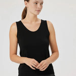 Black Sleeveless U-Neck Women's Tank Top Triko Mısırlı
