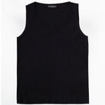 Black Sleeveless U-Neck Women's Tank Top Triko Mısırlı