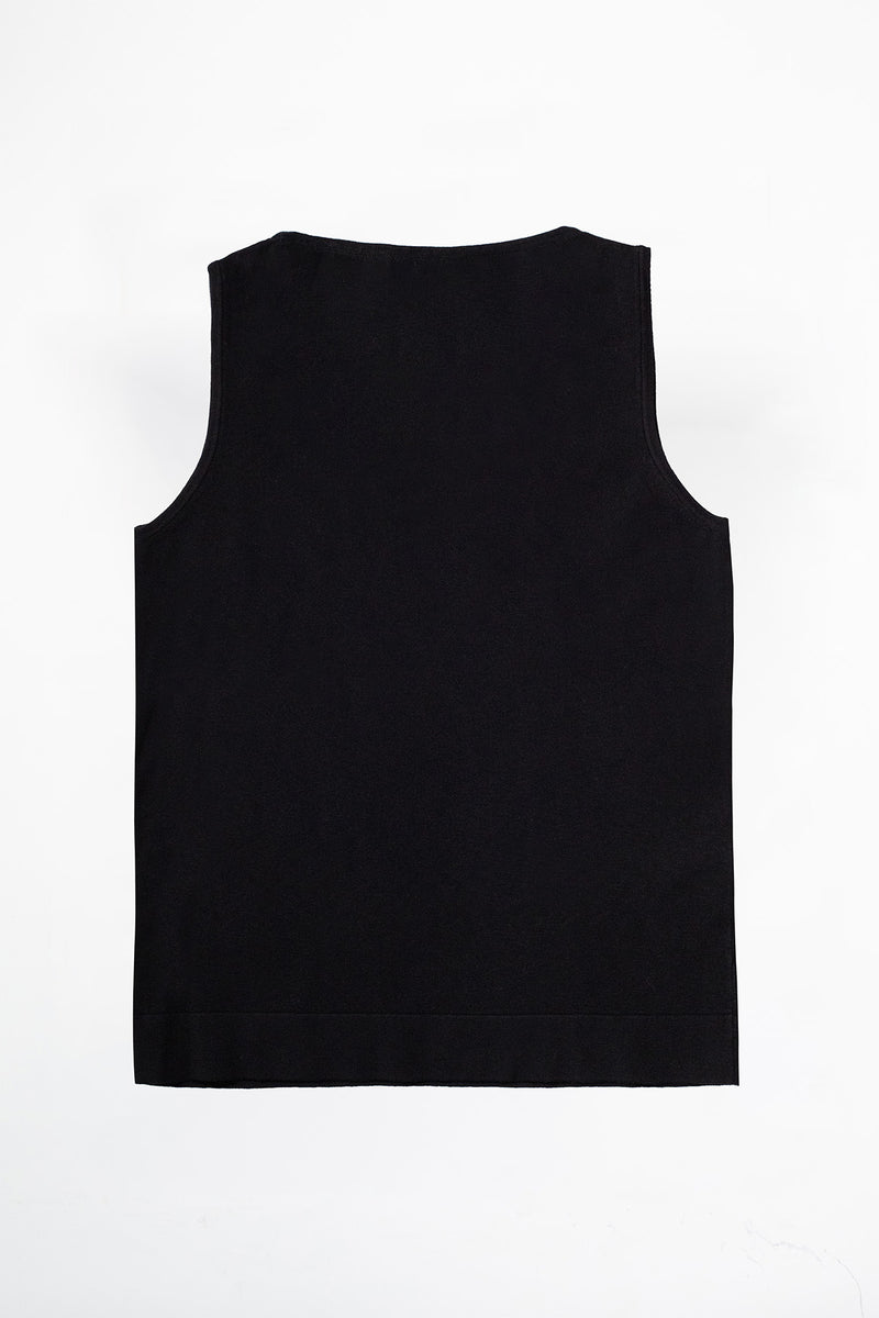 Black Sleeveless U-Neck Women's Tank Top
