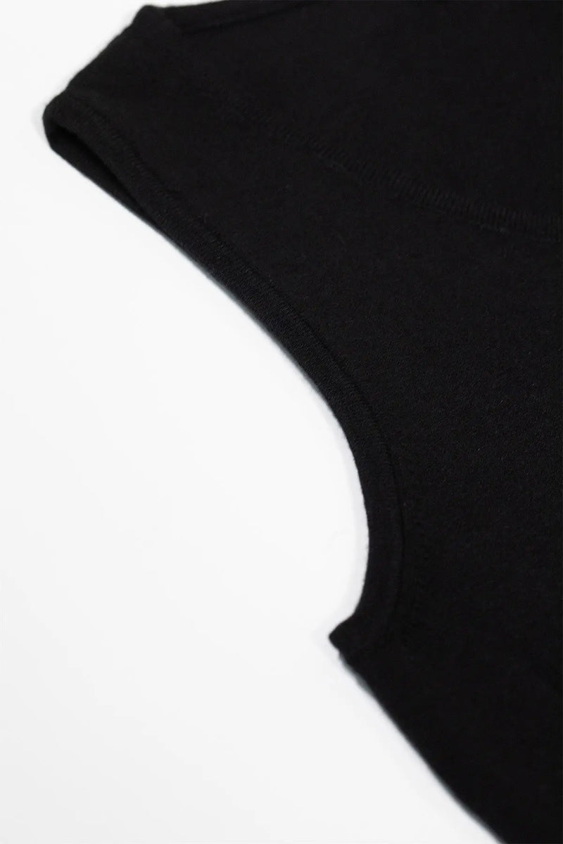 Black Sleeveless U-Neck Women's Tank Top