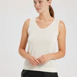 Ecru Sleeveless U-Neck Women's Athletic Shirt