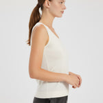 Ecru Sleeveless U-Neck Women's Athletic Shirt