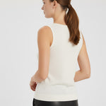 Ecru Sleeveless U-Neck Women's Athletic Shirt