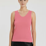 Pink Sleeveless U-Neck Women's Athletic Shirt