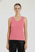 Pink Sleeveless U-Neck Women's Athletic Shirt