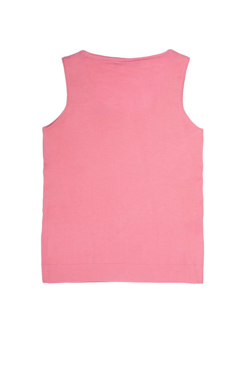 Pink Sleeveless U-Neck Women's Athletic Shirt