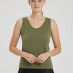 Green Sleeveless U-Neck Women's Athletic Shirt
