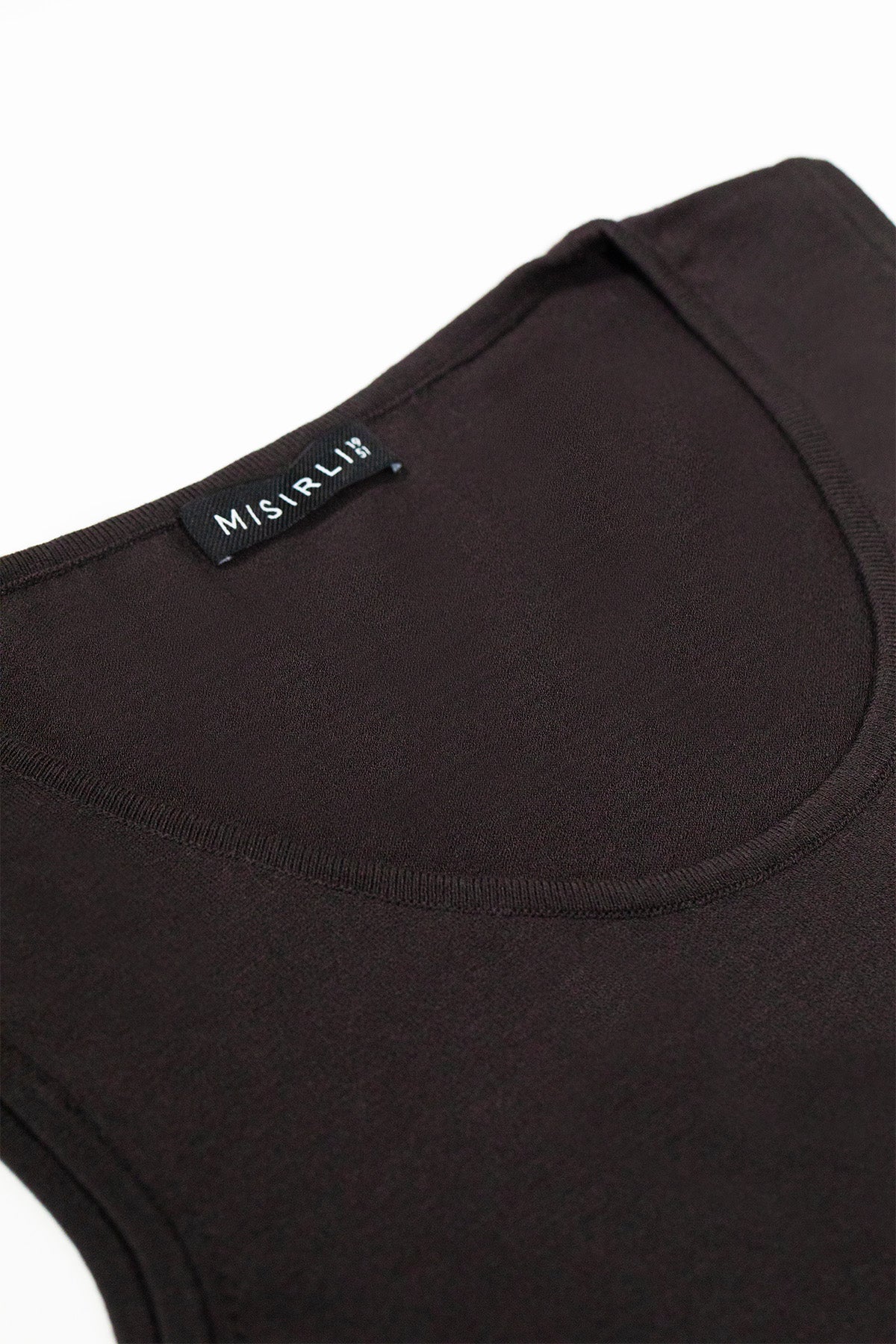 Brown Sleeveless U-Neck Women's Athletic Shirt