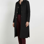 Black Quilted Pocket Detailed Women's Coat